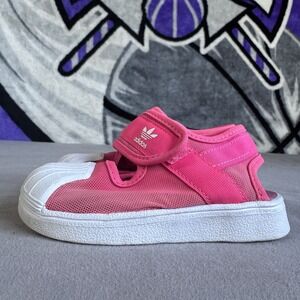Size 6.5c - TODDLER ADIDAS ORIGINALS SUPERSTAR 360 SANDAL I SHOCK PINK WHT